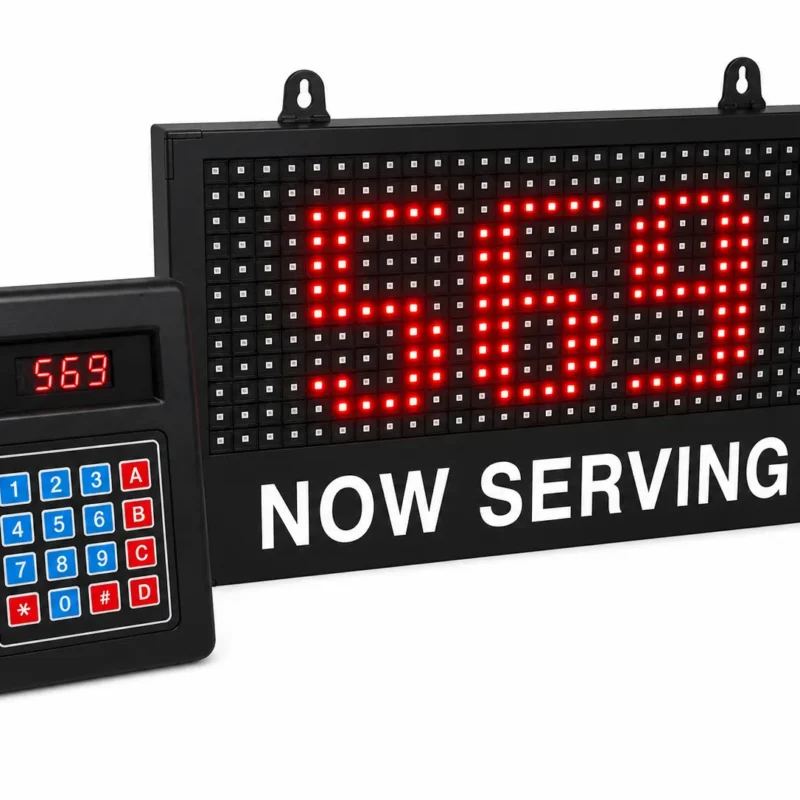 Digital Token Display Counter with Keypad LED Display System with Sound Alert